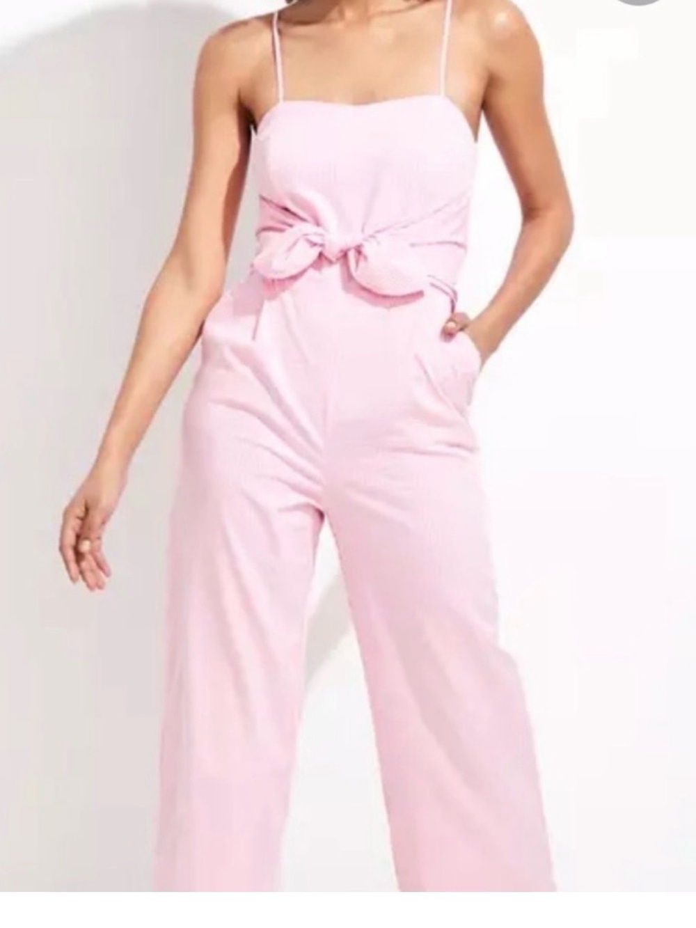 Vineyard Vines pink sear sucker Jumpsuit